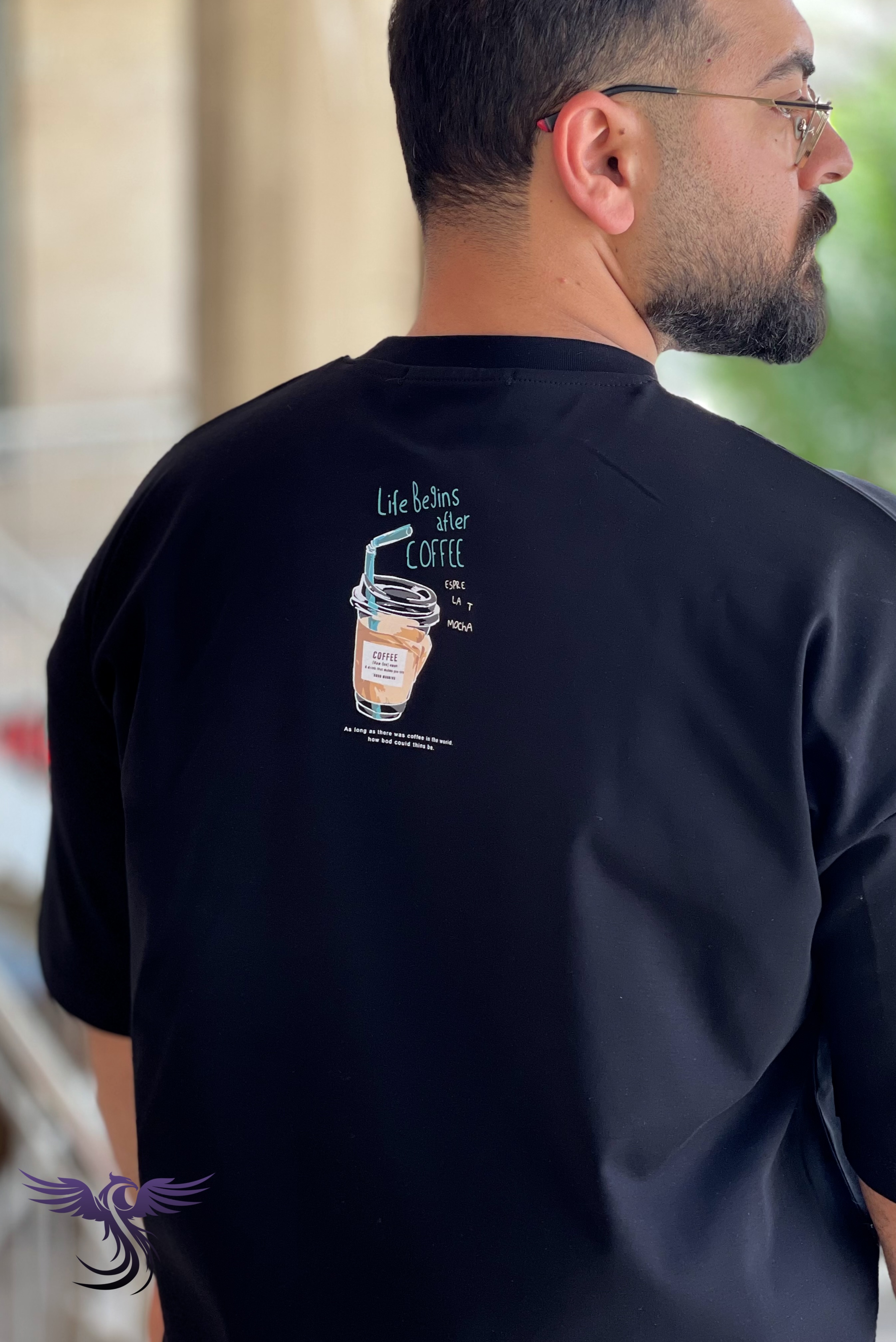 تیشرت پشت چاپ طرح coffee ترند